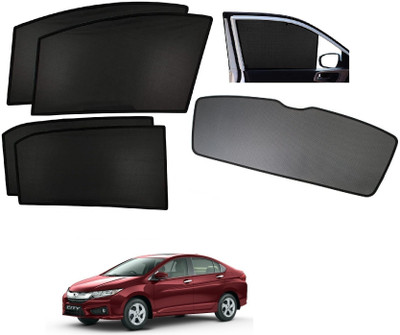 AuTO ADDiCT Side Window, Rear Window Sun Shade For Honda City(Black)
