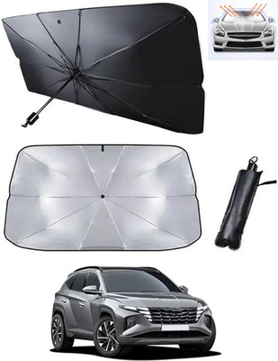 RKPSP Windshield Sun Shade For Hyundai Tucson(Black, Silver)
