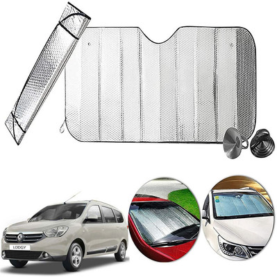 AUTO PEARL Dashboard, Windshield Sun Shade For Renault Lodgy(Silver)