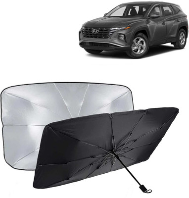 Kingsway Dashboard, Windshield Sun Shade For Hyundai Tucson(Black, Silver)