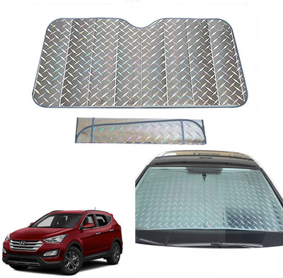 AUTO PEARL Dashboard, Windshield Sun Shade For Hyundai SantaFe(Grey)