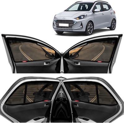 Kingsway Rear Window, Side Window, Windshield Sun Shade For Hyundai Grand i10 NIOS(Black)