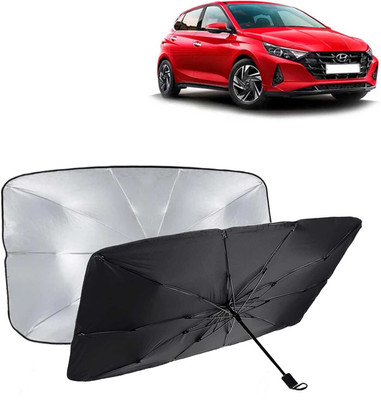 Kingsway Dashboard, Windshield Sun Shade For Hyundai i20(Black, Silver)