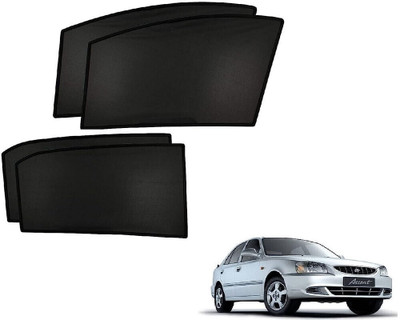S M Decor Side Window, Rear Window Sun Shade For Hyundai Accent(Black)