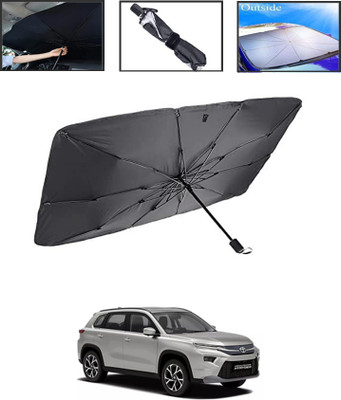 MSNP Windshield Sun Shade For Toyota Universal For Car(Black, Silver)