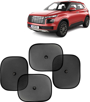 Kingsway Side Window, Rear Window, Windshield Sun Shade For Hyundai Venue(Black)