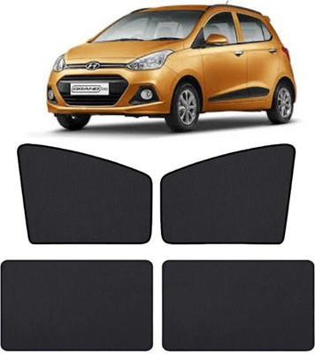 TOP VECHILE Rear Window, Side Window Sun Shade For Hyundai Grand i10(Black)