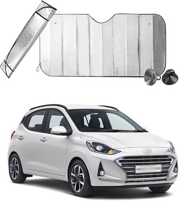 HkrCarHub Rear Window Sun Shade For Hyundai Grand i10 NIOS(Silver)