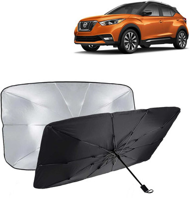 Kingsway Dashboard, Windshield Sun Shade For Nissan Kicks(Black, Silver)
