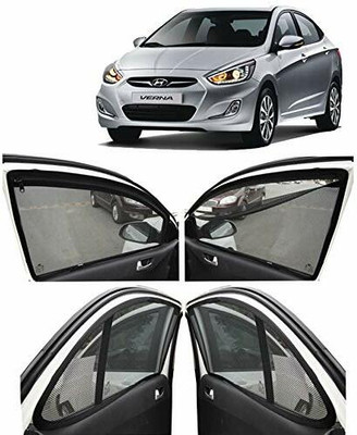 RAKRISH Rear Window, Side Window Sun Shade For Hyundai Verna Fluidic(Black)