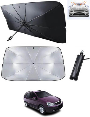 RKPSP Windshield Sun Shade For Tata Indigo Marina(Black, Silver)