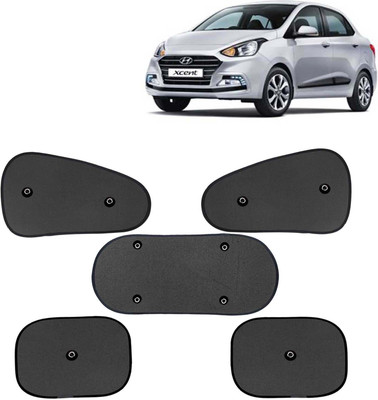 Kingsway Side Window, Rear Window, Windshield Sun Shade For Hyundai Xcent(Black)