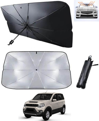 AYW Windshield Sun Shade For Mahindra Nuvosport(Silver, Black)