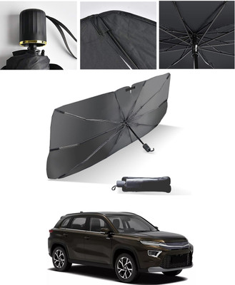 AYW Windshield Sun Shade For Toyota Urban Cruiser Hyryder(Black, Silver)