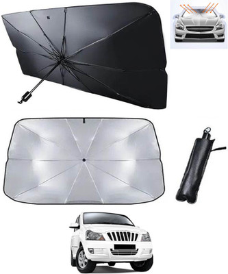 RKPSP Windshield Sun Shade For Mahindra Xylo(Silver, Black)