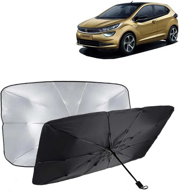 Kingsway Dashboard, Windshield Sun Shade For Tata Altroz(Black, Silver)