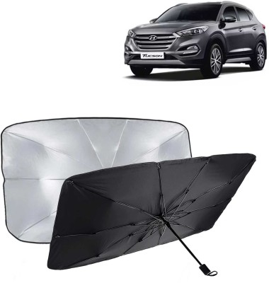 Kingsway Dashboard, Windshield Sun Shade For Hyundai Tucson(Black, Silver)