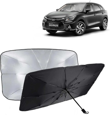 Kingsway Dashboard, Windshield Sun Shade For Toyota Glanza(Black, Silver)