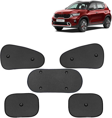 Kingsway Side Window, Rear Window, Windshield Sun Shade For Kia Sonet(Black)