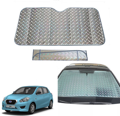 AUTO PEARL Dashboard, Windshield Sun Shade For Datsun Go(Grey)
