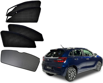 GRABIKA Side Window, Rear Window Sun Shade For Maruti Suzuki Baleno, Glanza(Black)
