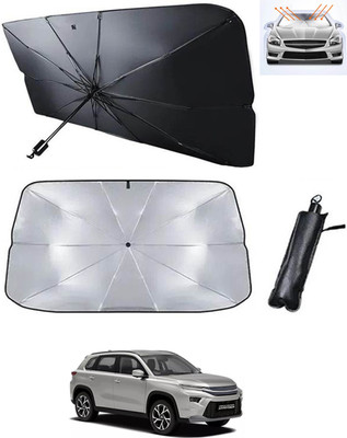 RKPSP Windshield Sun Shade For Toyota Universal For Car(Black, Silver)