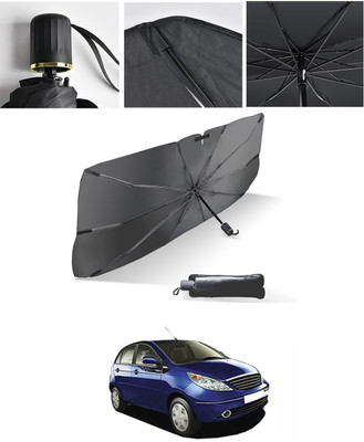 AYW Windshield Sun Shade For Tata Vista(Black, Silver)