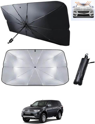 RKPSP Windshield Sun Shade For Mitsubishi Pajero(Black, Silver)