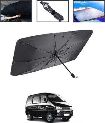 MSNP Windshield Sun Shade For Maruti Suzuki Versa(Black, Silver)