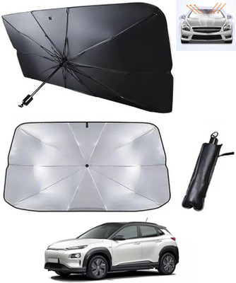 RKPSP Windshield Sun Shade For Hyundai Universal For Car(Silver, Black)