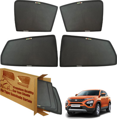 WolkomHome Side Window Sun Shade For Tata Harrier(Black)