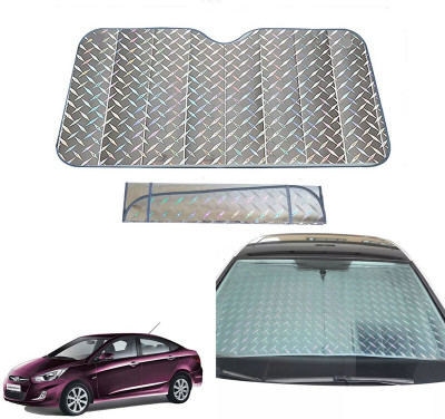 AUTO PEARL Dashboard, Windshield Sun Shade For Hyundai Verna(Grey)
