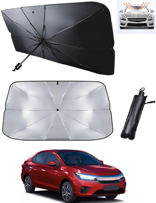 RKPSP Windshield Sun Shade For Honda Universal For Car(Black, Silver)