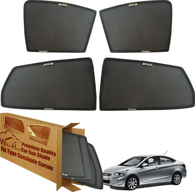 WolkomHome Side Window Sun Shade For Hyundai Verna(Black)