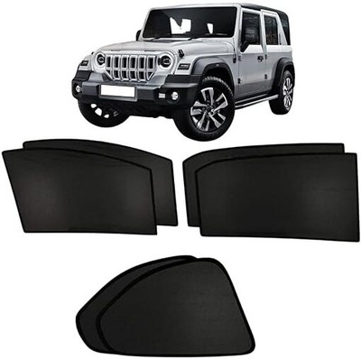 Hoodinter Side Window Sun Shade For Mahindra Thar(Black)