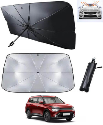 MATIES Windshield Sun Shade For Kia Carens(Silver, Black)