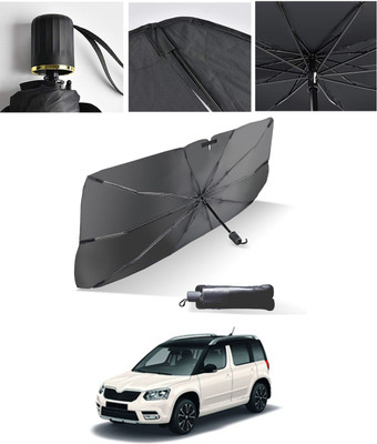 AYW Windshield Sun Shade For Skoda Yeti(Black, Silver)
