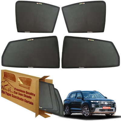 WolkomHome Side Window Sun Shade For Hyundai Creta(Black)