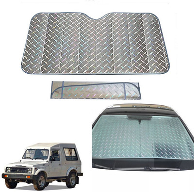 AUTO PEARL Dashboard, Windshield Sun Shade For Maruti Suzuki Gypsy King(Grey)