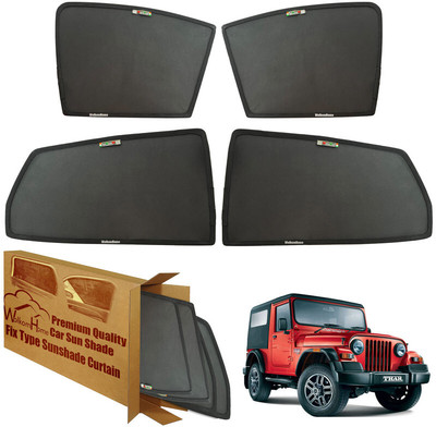 WolkomHome Side Window Sun Shade For Mahindra Universal For Car(Black)