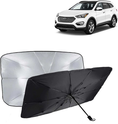 Kingsway Dashboard, Windshield Sun Shade For Hyundai Santa Fe(Black, Silver)