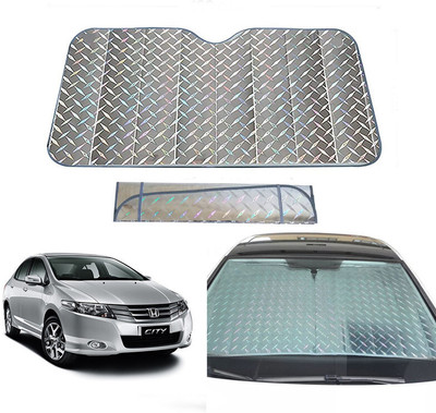 AUTO PEARL Dashboard, Windshield Sun Shade For Honda City(Grey)