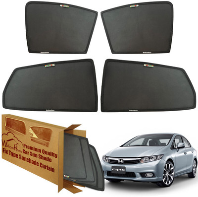 WolkomHome Side Window Sun Shade For Honda Universal For Car(Black)