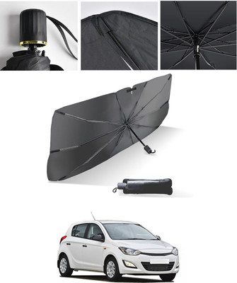 AYW Windshield Sun Shade For Hyundai Universal For Car(Black, Silver)