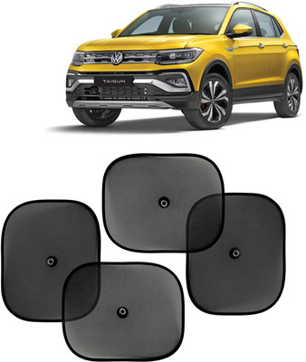 Kingsway Side Window, Rear Window, Windshield Sun Shade For Volkswagen Taigun(Black)