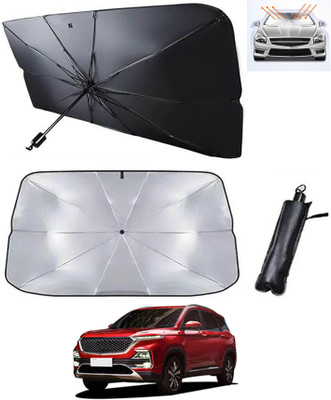 RKPSP Windshield Sun Shade For MG Hector(Silver, Black)