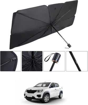 RKPSP Windshield Sun Shade For Renault Kwid(Black, Silver)