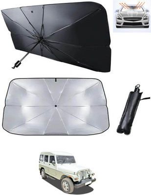 RKPSP Windshield Sun Shade For Mahindra Marshal(Black, Silver)