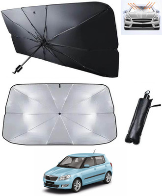 AYW Windshield Sun Shade For Skoda Fabia(Silver, Black)