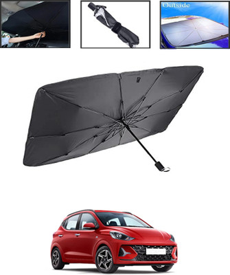MSNP Windshield Sun Shade For Hyundai Grand i10 NIOS(Black, Silver)